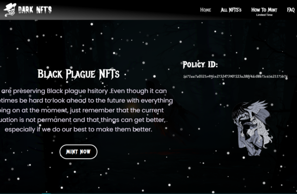 Screenshot of the DarkNFT project.